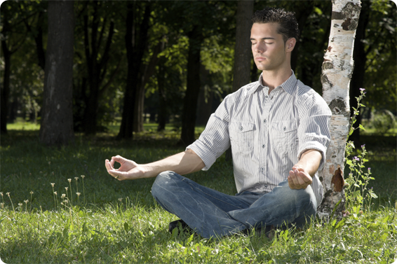 Meditating man