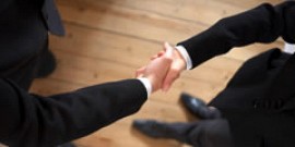 hand shake biz prof